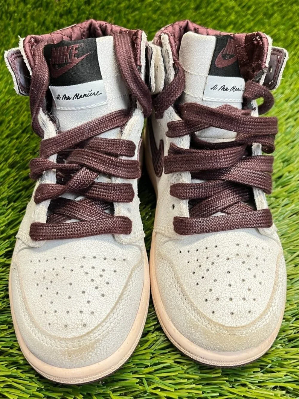 Nike Air Jordan 1 Retro Boys Size 12C Ivory Athletic Basketball Shoes Sneakers‎